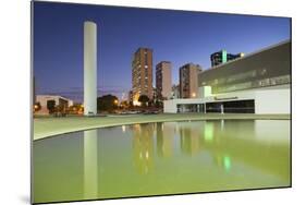 National Library, Skyscrapers, Duskbrasilia, Federal District, Brazil, South America-Ian Trower-Mounted Photographic Print