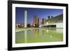 National Library, Skyscrapers, Duskbrasilia, Federal District, Brazil, South America-Ian Trower-Framed Photographic Print