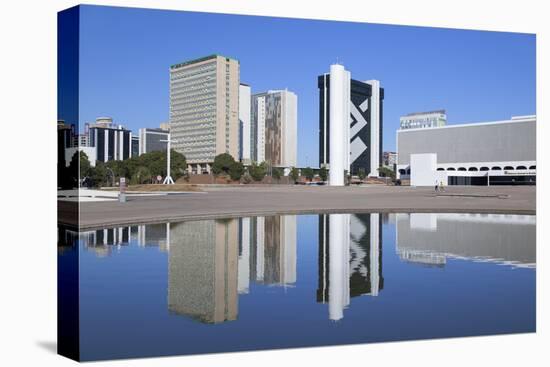 National Library, Skyscrapersbrasilia, Federal District, Brazil, South America-Ian Trower-Stretched Canvas