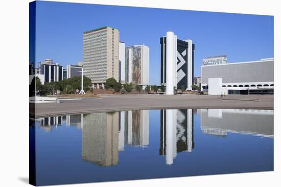 National Library, Skyscrapersbrasilia, Federal District, Brazil, South America-Ian Trower-Stretched Canvas