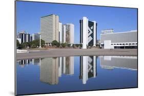 National Library, Skyscrapersbrasilia, Federal District, Brazil, South America-Ian Trower-Mounted Photographic Print