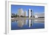 National Library, Skyscrapersbrasilia, Federal District, Brazil, South America-Ian Trower-Framed Photographic Print