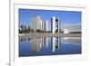 National Library, Skyscrapersbrasilia, Federal District, Brazil, South America-Ian Trower-Framed Photographic Print