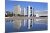 National Library, Skyscrapersbrasilia, Federal District, Brazil, South America-Ian Trower-Mounted Photographic Print