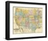 National Map of the Territory of the United States, c.1868-William J^ Keeler-Framed Art Print