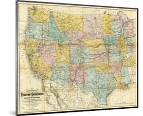National Map of the Territory of the United States, c.1868-William J^ Keeler-Mounted Art Print