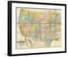 National Map of the Territory of the United States, c.1868-William J^ Keeler-Framed Art Print