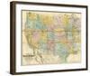 National Map of the Territory of the United States, c.1868-William J^ Keeler-Framed Art Print