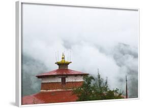 National Museum (Ta Dzong) in Mist, Paro, Bhutan-Keren Su-Framed Photographic Print