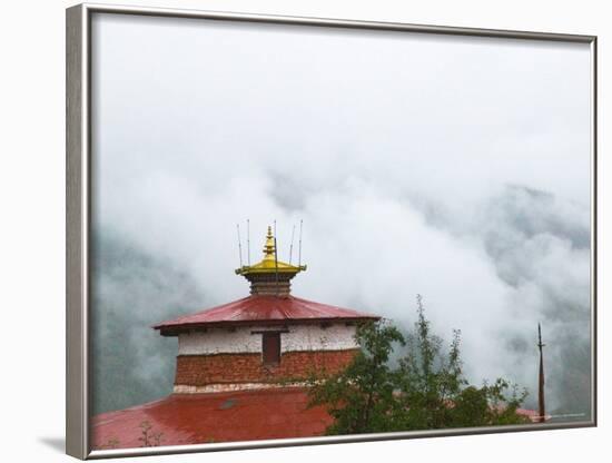 National Museum (Ta Dzong) in Mist, Paro, Bhutan-Keren Su-Framed Photographic Print