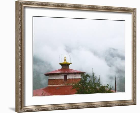 National Museum (Ta Dzong) in Mist, Paro, Bhutan-Keren Su-Framed Photographic Print