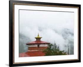 National Museum (Ta Dzong) in Mist, Paro, Bhutan-Keren Su-Framed Photographic Print