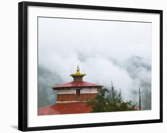 National Museum (Ta Dzong) in Mist, Paro, Bhutan-Keren Su-Framed Photographic Print