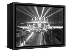 National Palace at Barcelona-null-Framed Stretched Canvas