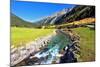National Park Krimml Waterfalls in Austria. Headwaters of Waterfalls - a Narrow Fast Roiling River-kavram-Mounted Photographic Print