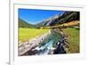 National Park Krimml Waterfalls in Austria. Headwaters of Waterfalls - a Narrow Fast Roiling River-kavram-Framed Photographic Print