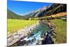 National Park Krimml Waterfalls in Austria. Headwaters of Waterfalls - a Narrow Fast Roiling River-kavram-Mounted Photographic Print