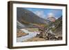 National Park Landmannalaugar in Iceland. the Green Stone Rock and Stream in the Gorge-kavram-Framed Photographic Print