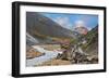 National Park Landmannalaugar in Iceland. the Green Stone Rock and Stream in the Gorge-kavram-Framed Photographic Print