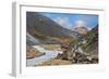 National Park Landmannalaugar in Iceland. the Green Stone Rock and Stream in the Gorge-kavram-Framed Photographic Print