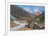 National Park Landmannalaugar in Iceland. the Green Stone Rock and Stream in the Gorge-kavram-Framed Photographic Print