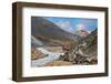 National Park Landmannalaugar in Iceland. the Green Stone Rock and Stream in the Gorge-kavram-Framed Photographic Print