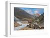 National Park Landmannalaugar in Iceland. the Green Stone Rock and Stream in the Gorge-kavram-Framed Photographic Print