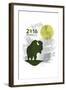 National Park Service Centennial - Bison and Moon-Lantern Press-Framed Art Print