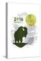 National Park Service Centennial - Bison and Moon-Lantern Press-Stretched Canvas