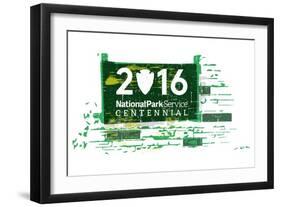National Park Service Centennial - Distress Sign-Lantern Press-Framed Art Print
