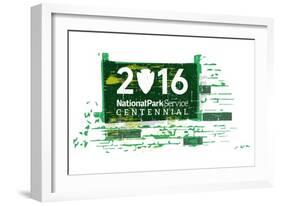 National Park Service Centennial - Distress Sign-Lantern Press-Framed Art Print