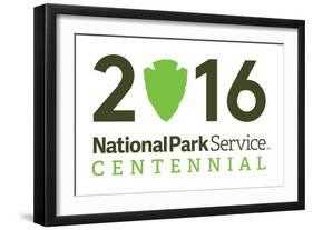 National Park Service Centennial - Logo-Lantern Press-Framed Art Print