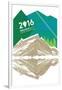 National Park Service Centennial - Mountains-Lantern Press-Framed Art Print