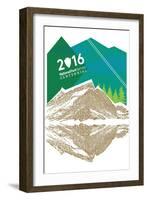National Park Service Centennial - Mountains-Lantern Press-Framed Art Print