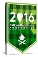 National Park Service Centennial - Plaid Crest-Lantern Press-Stretched Canvas