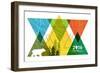 National Park Service Centennial - Triangles-Lantern Press-Framed Art Print