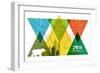 National Park Service Centennial - Triangles-Lantern Press-Framed Art Print