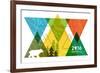 National Park Service Centennial - Triangles-Lantern Press-Framed Premium Giclee Print
