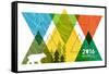 National Park Service Centennial - Triangles-Lantern Press-Framed Stretched Canvas