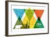 National Park Service Centennial - Triangles-Lantern Press-Framed Art Print
