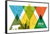 National Park Service Centennial - Triangles-Lantern Press-Framed Stretched Canvas