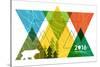 National Park Service Centennial - Triangles-Lantern Press-Stretched Canvas