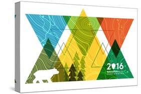 National Park Service Centennial - Triangles-Lantern Press-Stretched Canvas