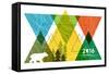 National Park Service Centennial - Triangles-Lantern Press-Framed Stretched Canvas