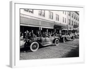 National Parks Highway Processing of Cars, 1916-Asahel Curtis-Framed Giclee Print