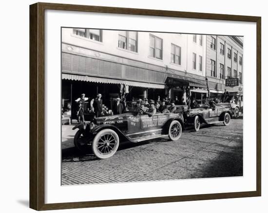 National Parks Highway Processing of Cars, 1916-Asahel Curtis-Framed Giclee Print
