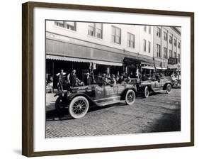 National Parks Highway Processing of Cars, 1916-Asahel Curtis-Framed Giclee Print