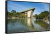 National Parliament reflecting in the water, Port Moresby, Papua New Guinea, Pacific-Michael Runkel-Framed Stretched Canvas