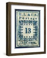 National Postal Museum: 13-Cent “H.I.” Hawaiian Missionary stamp-null-Framed Art Print