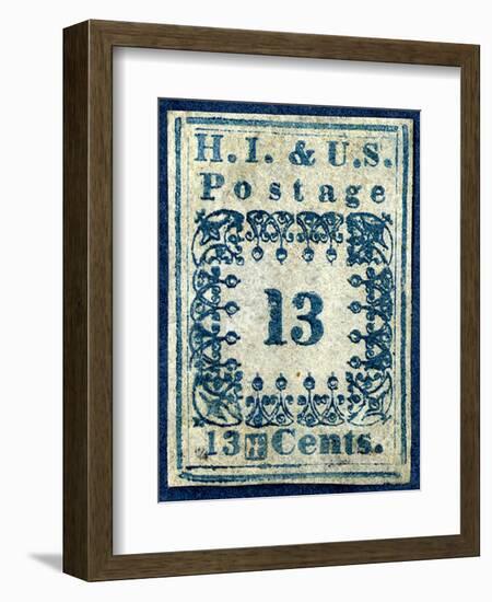 National Postal Museum: 13-Cent “H.I.” Hawaiian Missionary stamp-null-Framed Art Print